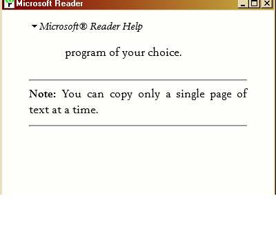 Screen shot: you can only copy one page